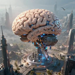cult of technology, exterior, scifi, machines, artificial intelligence!!, ultra realistic, highly detailed, brain in a vat!!, futuristic landscape, industrial, city, utopian architecture, birds eye view, atmosphere, masterpiece, epic lighting, glow, cinematic, art by patryk olkiewicz and chris ostrowski