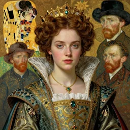beautiful young medieval queen in ornate robes detailed realistic face portrait by jean delville, jacek malczewski, vincent van gogh, gustav klimt, and maxfield parrish, art nouveau, symbolist, visionary, pre - raphaelite