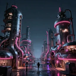 cyberpunk neon biomorphic brutalist factories, hyperrealistic digital art masterpiece, lee madgwick jason limon, dramatic moody lighting, long shot, wide angle, uhd 8 k, sharp focus