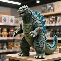 godzilla plush in a store, hyper detailed, digital art, trending in artstation, cinematic lighting, studio quality, smooth render, unreal engine 5 rendered, octane rendered