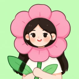 beautiful cartoon flower avatar woman