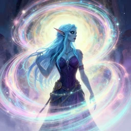 side portrait, female orc necromancer, gloomhaven, luminescent, colorful swirly magic ripples, pastel colors, by greg manchess, huang guangjian, gil elvgren, sachin teng, greg rutkowski, jesper ejsing, ilya kuvshinov