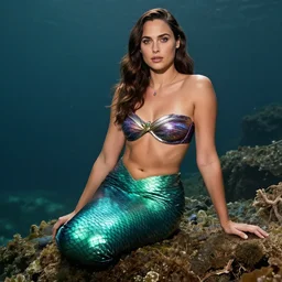 Gal Gadot as a real Mermaid, award-winning photograph, sensuality, 4k