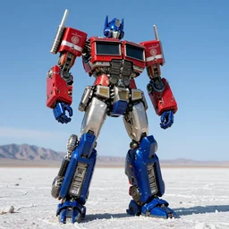 Character Portrait of Jetfire from Transformers on a clear sunny day with a blue sky standing in the bonneville salt flats, Jetfire!!!!!, Jet parts, Intricate, Highly Detailed, Transformers!!!!!!!!!!!!!, Skyfire, Battroid Mode, Zone of Enders, Genesis of Aquarion, Aquarion, Anime Robots, Mecha Anime, Anime, Robots, Robot, Robot Mode, 8k, ultra realistic, illustration, splash art, rule of thirds, good value control, Ken Ishikawa