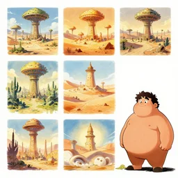 photo cartoon bd illustration comic manga painting of dune environement : 5 fantasy environement, digital painting : 1 fat brush concept sketch artist bd enki bilal : 1 0