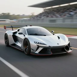 exotic futuristic sportscar race designed by tvr pininfarina and vw design, circa 9, 0 0 0, sunset background, hdr, photorealistic, volumetric lighting, 8 k, bokeh