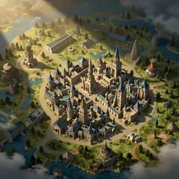 an isometric map of the D&D city of waterdeep