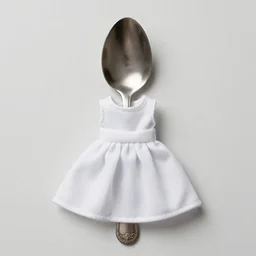 a spoon wearing a dress