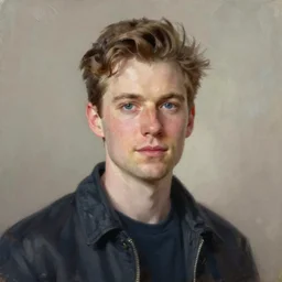 oil portrait painting of actor joseph quinn as eddie munson, beautiful, William Goddard poster