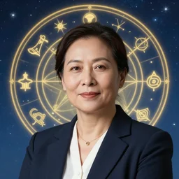 astrological corporate portrait, new age professional lighting, lifelike facial features