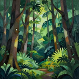 lush forest, high detail, 4 k, cubism style