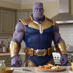 photo of thanos wearing a kitchen morto