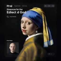 GUI for a program that shows you proof for the existence of God, app design, web design, by Ryoji Ikeda, Johannes Vermeer, Rene Magritte, Francis Bacon