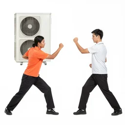 two person fighting in climatisation