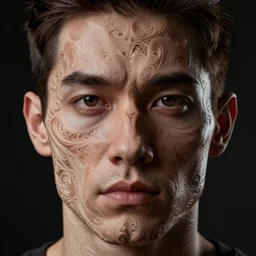 portrait of a man with fractal face, intrincate, highly detailed, sharp, artstation, 8 k, high quality