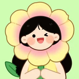 glad beautiful cartoon flower avatar woman