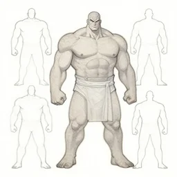 character shape design exploration of a strong sturdy warrior minimalist mixed media layout from masaaki yuasa ( 1 9 9 7 )