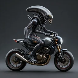 Xenomorph AKIRA Motorcycle Gang, Full Figure, 8K, octane render, HDR, photorealistic, volumetric lighting, Hyperrealistic-H 960