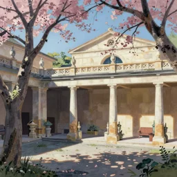 a beautiful ancient greek bathhouse in the spring by hasui kawase