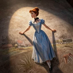 mary poppins trapped in a chalk painting