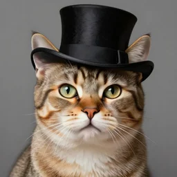 close portrait of a fancy cat ( animal ) with a top hat, highly detailed, digital painting, smooth, sharp focus, illustration