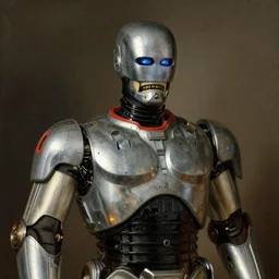 a portrait of Robocop by Hans Holbein the Younger