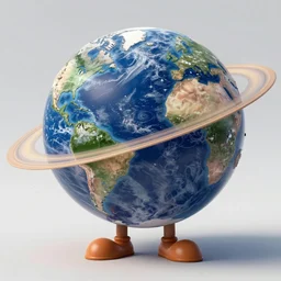 earth eating the saturn in the cuphead art style, au naturel, hyper detailed, digital art, trending in artstation, cinematic lighting, studio quality, smooth render, unreal engine 5 rendered, octane rendered