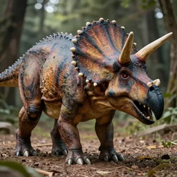 realistic photograph triceratops ( reptile skin )