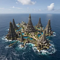 fantasy ocean landscape, ultra realistic, wide angle, intricate details, sharp focus, highly detailed