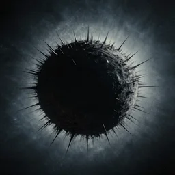 move film still from event horizon, highly detailed, 4 k, black hole device, spikes, david fincher