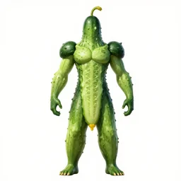 cucumber humanoid, symmetrical, highly detailed, digital art, sharp focus, trending on art station, anime art style
