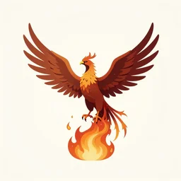 phoenix rises from the ashes, minimalist art, super quality