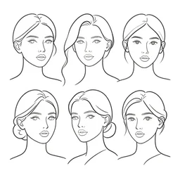 Elegant women's faces in one line art style with flowers.Continuous line art in minimalistic style for prints, tattoos, posters, textile, cards etc. Beautiful female fashion face Vector