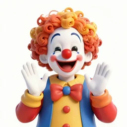 A colorful happy joyful clown, crazy, digital art