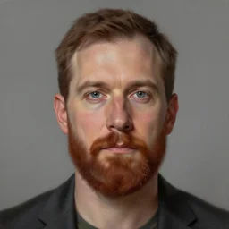 Dr. Venture in real life with a reddish-brown chin strap goatee, realistic, very realistic, hyperrealistic, highly detailed, very detailed, extremely detailed, detailed, digital art, oil painting, trending on artstation, headshot and bodyshot, detailed face, very detailed face, extremely detailed face, HD Quality, 8k resolution