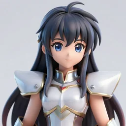portrait focus of beautiful 3 d anime girl as a saint seiya knight!! silver frozen ice armor wearing!! dark forest background snowing, bokeh, inspired by masami kurum