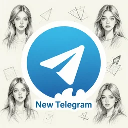 new Telegram logo, a beautiful girl, avatar, logo design, inspired by the sketches, illustrations in the works: Art