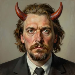 Portrait of Stalin face half devil, highly detailed, very coherent, painted by Francis Bacon and Edward Hopper, Wayne Barlowe, painted by James Gilleard, surrealism, airbrush,  art by JamesJean