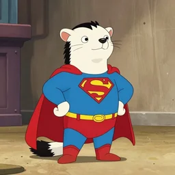 A ferret as Superman, Aardman Animation