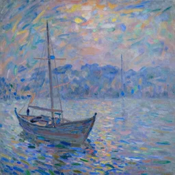 cyberpunk in style of Monet,