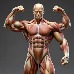 high resolutiom photo of sculpture made of muscles morphed muscular body muscle biceps triceps, morphing muscles bodies strong strongest muscles merged with muscular body