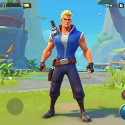 gustavo fring as a fortnite character, gameplay screenshot, high definition