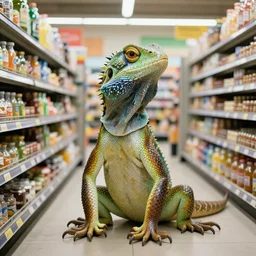 lizard people at the grocery store, ultra realism HD, 8k