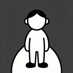 a simple line drawn cartoon of a random person
