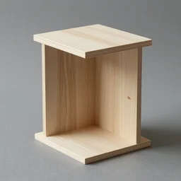a wooden building in the shape of a side table