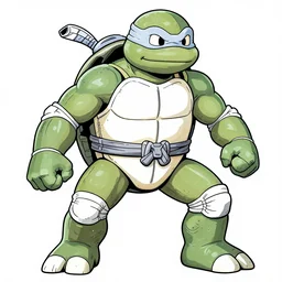 Ninja Turtle from the Dungeons and Dragons Monster Manual, line art illustration, 1980s, high detail