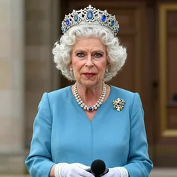 the queen of england as an anime character, trending on artstation