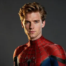 a realistic portrait of Joe Keery as spider-man