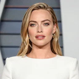 a close up portrait photography of  Margot Robbie dress in white in style of Vogue Magazine, Caravaggio lighting, drammatic colors scheme, fine art photography, dramatic background,