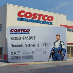 costco membership card. oil painting, digital art, illustration, wide angle, hyper detailed, cinematic, 4k, concept art